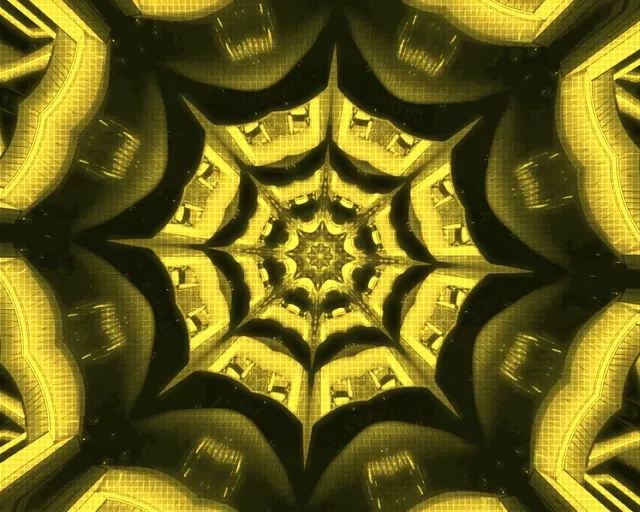 ५:४ ઇન્ડસ્ટ્રિયલ નીયૉન ટાનેલ યેલો ગ્રીડ VJLoops લૂપ ६०fps સ્ક્રીનસેવર