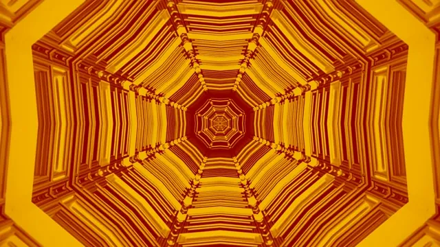 Yellow Orange Neon Tunnel VJ Loop | 4K 60fps Screensaver | Geometric Vortex