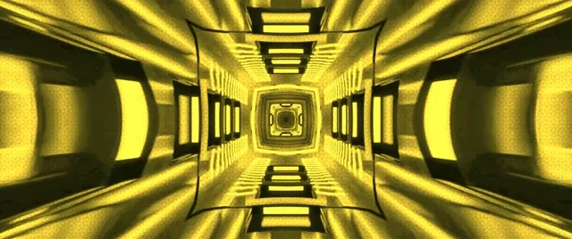 Neon Tunnel Golden Kaleidoscope 2.39:1 Cinemascope 60fps Screensaver Vj Loop