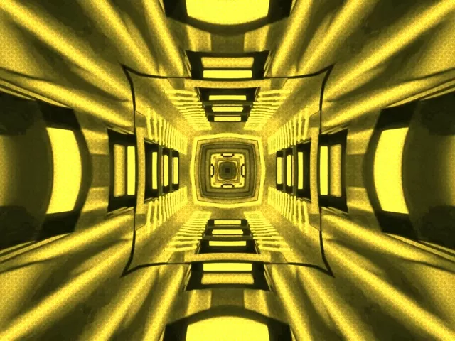 Vj loop Golden Neon Tunnel Kaleidoscope Mirror 4:3 classic 60fps Screensaver