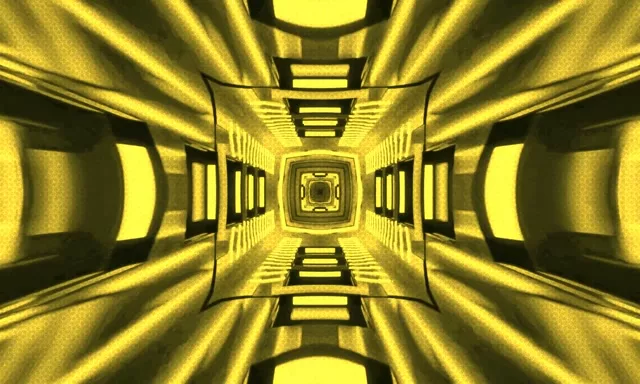 Vj loop Golden Neon Tunnel Recursive Square Vortex 5:3 wide 60fps Screensaver