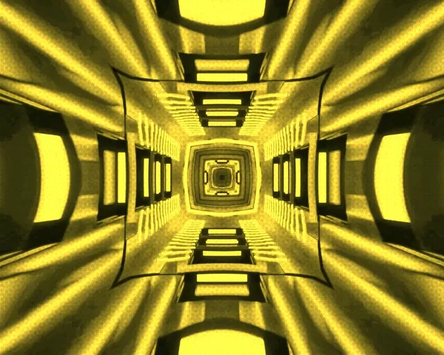 Vj loop Neon Tunnel Golden Recursive Hall 5:4 industrial 60fps screensaver