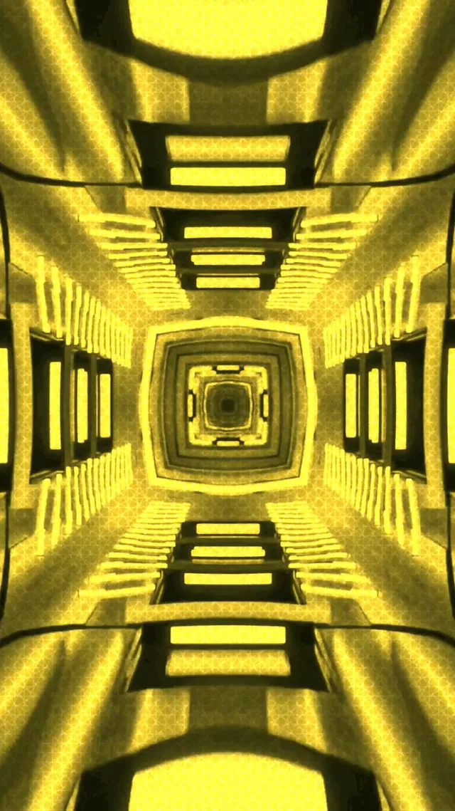 霓虹隧道黃色正方形漩渦 VJLoops 9:16 Reels 60fps 螢幕保護程式