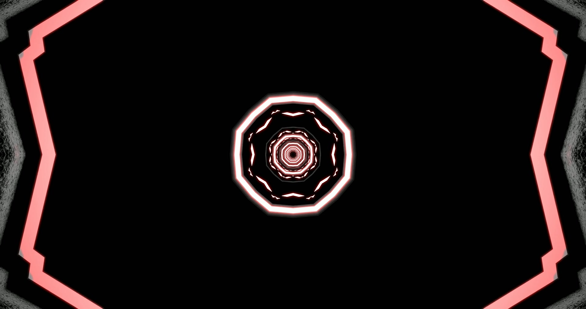 Tunnel Neon Rosso Ottagono Screensaver 4K UHD 60fps VJ Loop