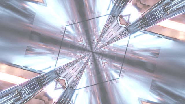 Loop Tunnel Cristallo Iridescente - Sfondo Movimento Geometrico Astratto