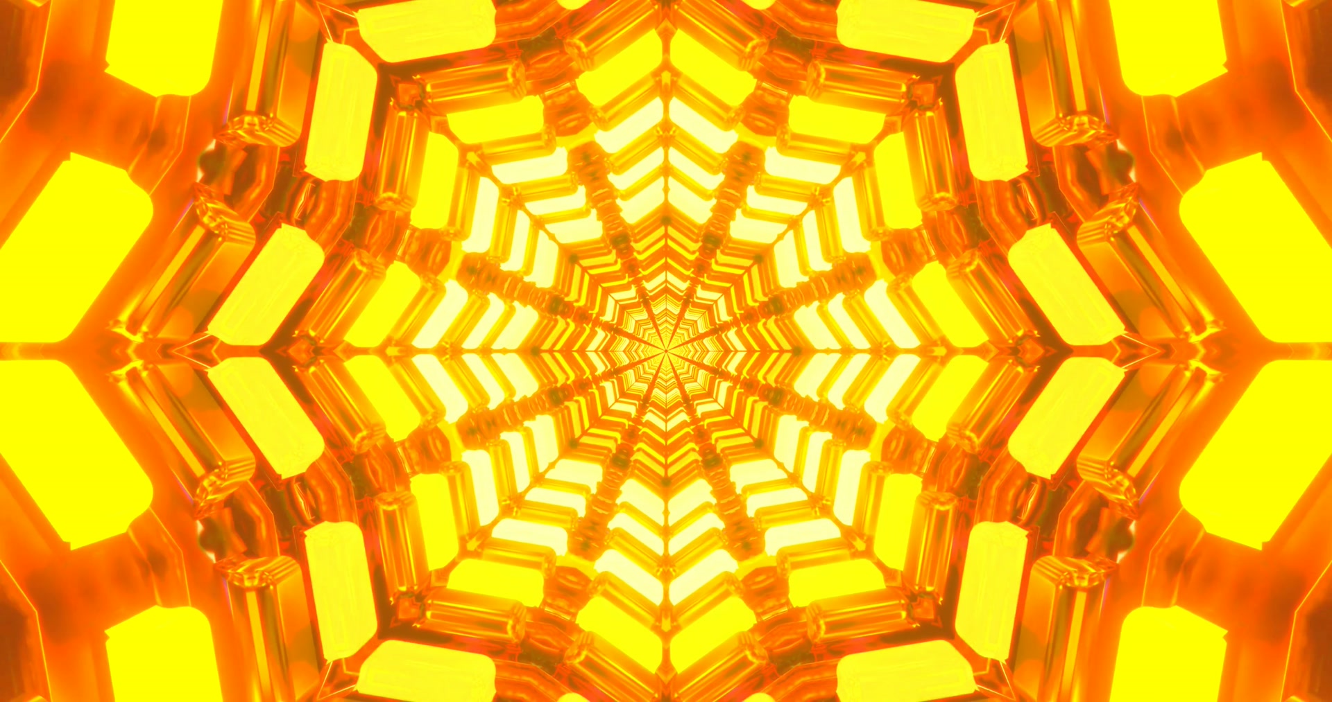 Golden Neon Tunnel Animation 4K UHD 60FPS Screensaver Windows Laptop