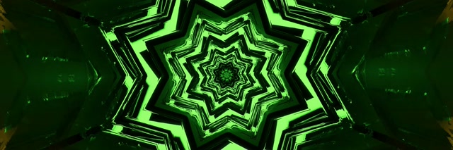 Tunnel Neon Vortice Stella Verde VJLoops 3:1 Triple Wide 60fps Screensaver