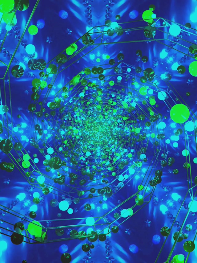 Neon Tunnel Green Orb Vortex VJ Loop 3:4 iPad Portrait 60fps Screensaver