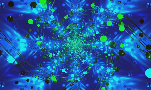 Neon Tunnel Green Orb Kaleidoscope Vj Loop 5:3 wide 60fps Screensaver
