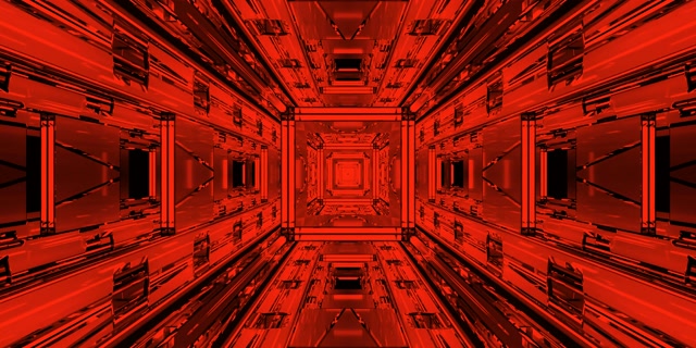 Red Neon Tunnel Fractal Vortex 2:1 Univisium 60fps Screensaver Vj Loop