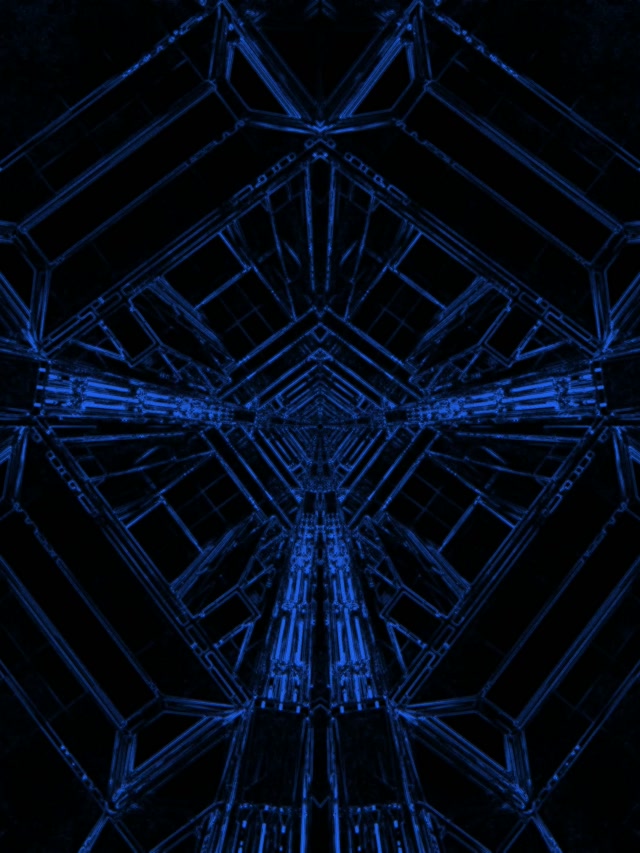 Blue Neon Tunnel Screensaver 3:4 iPad Portrait 60fps Vj Loop