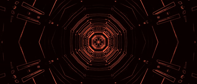 Red Neon Tunnel Octagon Vortex Vj Loop 21:9 Ultrawide 60fps Screensaver