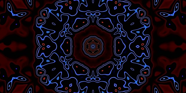 Neon Tunnel Kaleidoscope Flower 2:1 Univisium 60fps Screensaver Vj Loop