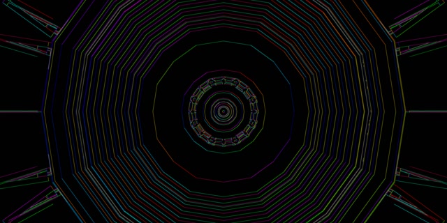 Neon Tunnel Spiraling Vortex VJ Loop 2:1 Univisium 60fps Screensaver