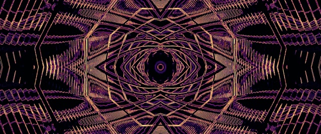 Tunnel Neon Caleidoscopio Oro Viola Vj Loop 2.39:1 Cinemascope 60fps Screensaver