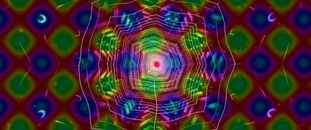 Tunnel Neon Vortice Ragnatela Arcobaleno Screensaver 2.39:1 Cinemascope 60fps VJ Loop