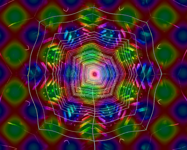 Tunnel Neon Vortice Ragnatela Arcobaleno VJ Loop 5:4 Industriale 60fps Screensaver