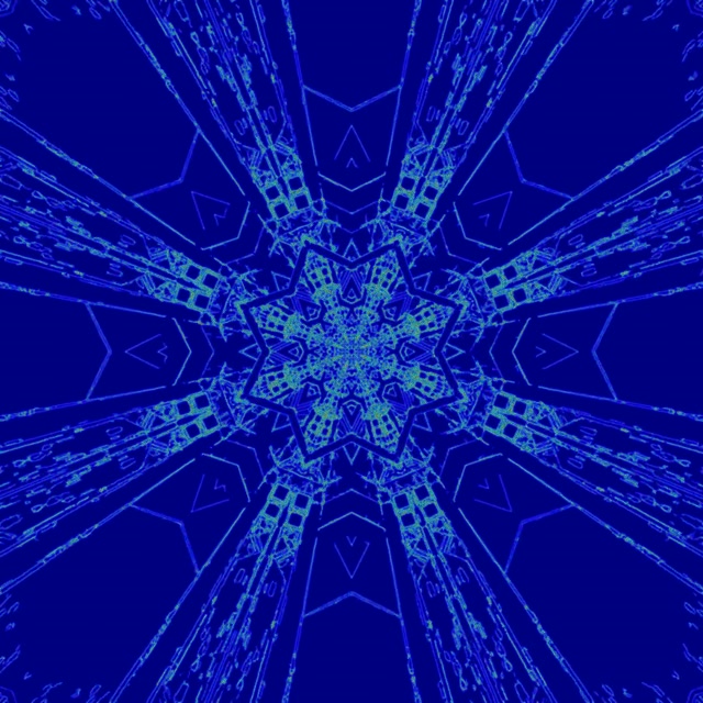 Tunnel Neon Blu Mandala Stella 1:1 Quadrato 60fps Screensaver Vj Loop