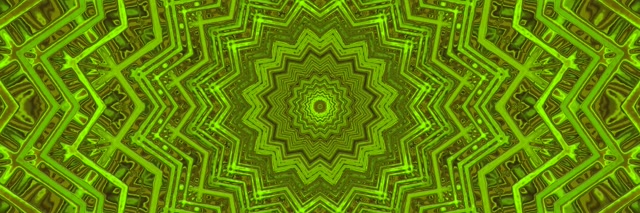 Tunnel Neon Verde Stella Screensaver 3:1 Tripla Larghezza 60fps VJ Loop