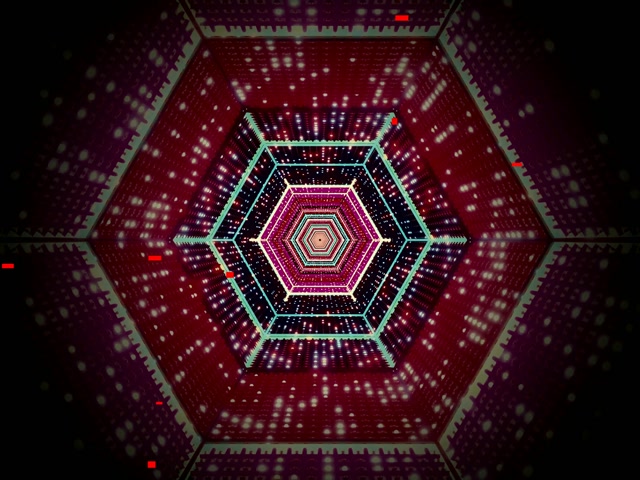 VJ loop Tunnel Neon Vortice Esagono Viola Rosso 4:3 classic 60fps Screensaver