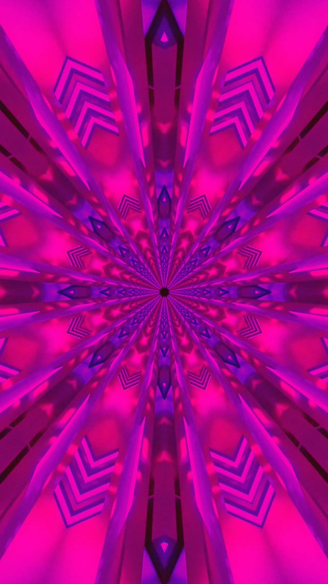 Tunnel Neon Caleidoscopio Esplosione Stella VJ Loop 9:16 Reels 60fps Screensaver