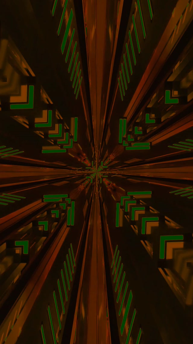Tunnel Neon Verde Geometrico VJ Loop 9:16 Reels 60fps Screensaver