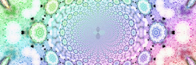 Tunnel Neon Spirale Mandala Screensaver 3:1 Triplo Largo 60fps VJ Loop