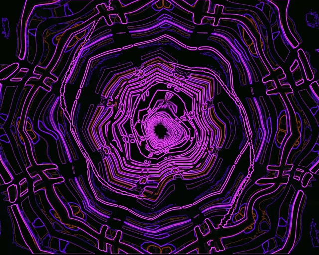 Tunnel Neon Viola Blu 60fps 5:4 industrial Screensaver PC VJLoops