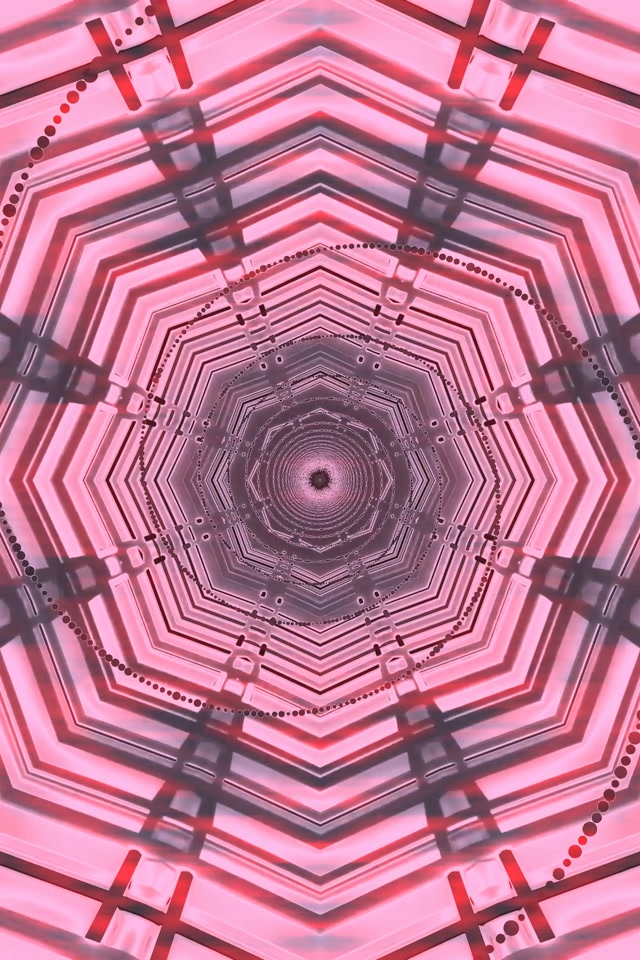 Tunnel Neon Rosa Ottagono Vortice 2:3 Foto Verticale 60fps Screensaver VJ Loop