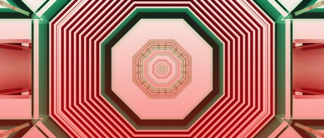 Ottagono Rosso Verde Tunnel Neon 60fps 21:9 Ultrawide Screensaver VJ Loop