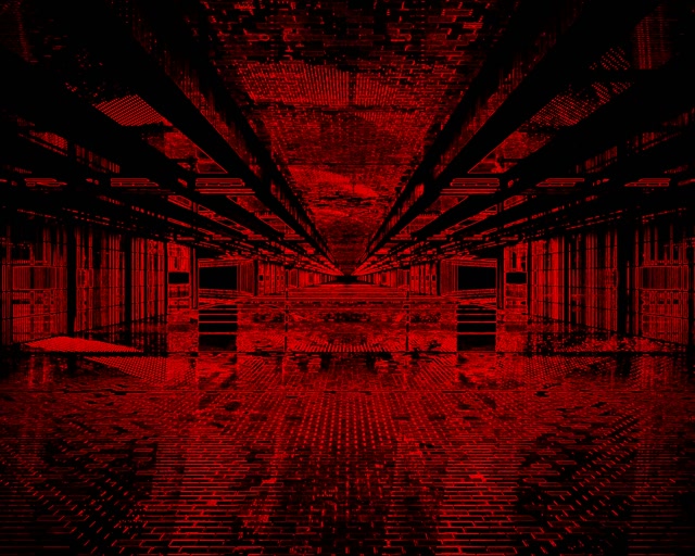 Tunnel Neon Rosso Glitch 5:4 Industrial 60fps Screensaver Vj Loop