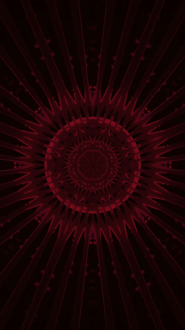 Mandala Cremisi Spinoso Tunnel Neon Vj Loop 9:16 Reels 60fps Screensaver