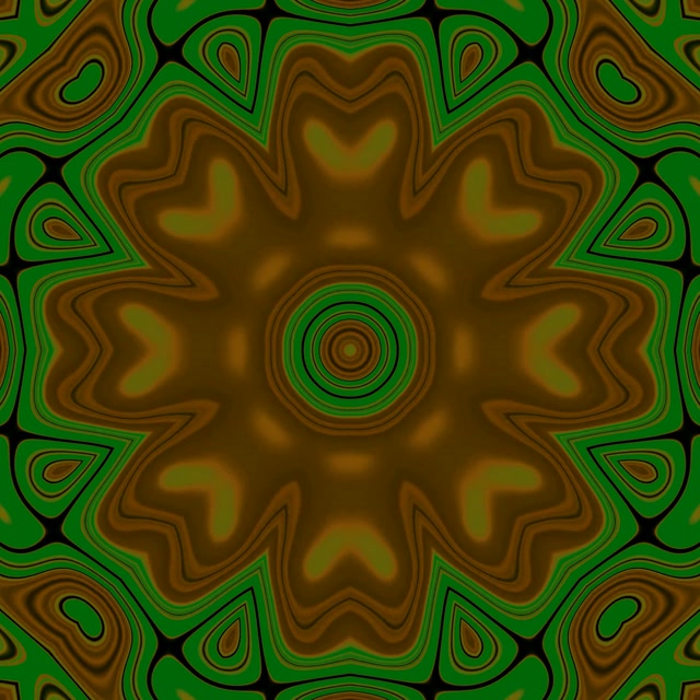 VJ Loop Tunnel al Neon Verde Oro Ingranaggio Mandala 1:1 Square 60fps Screensaver