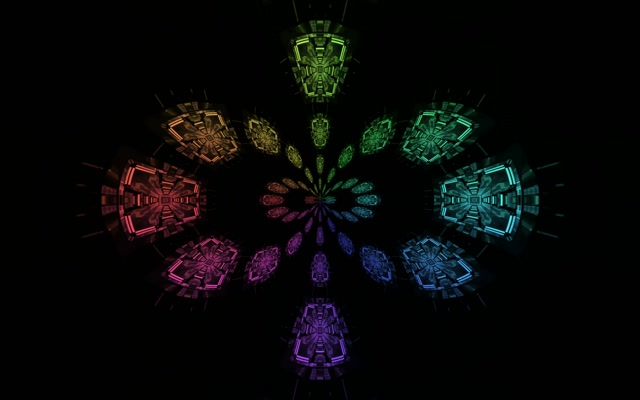 Tunnel Neon Arcobaleno Frattale Mandala VJ Loop 16:10 Macbook 60fps Screensaver