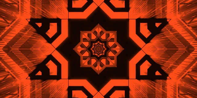 Tunnel Neon Arancione Caleidoscopio Stella VJ Loop 2:1 Univisium 60fps Screensaver