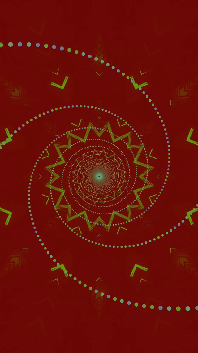 Tunnel Neon Vortice Stella Mandala 9:16 Reels 60fps Screensaver Vj Loop