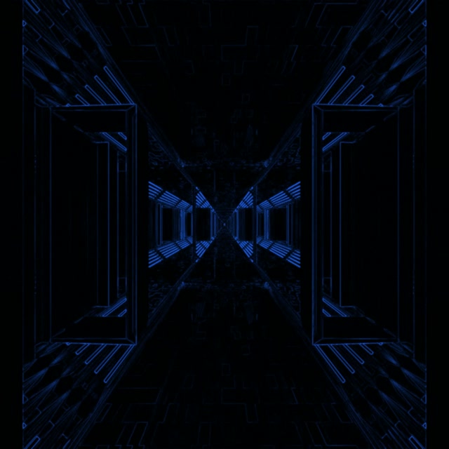 Tunnel Neon Blu Corridoio Luminoso VJ Loop 1:1 Quadrato 60fps Screensaver