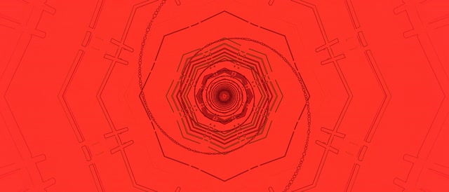 Tunnel Neon Vortice Ottagono Rosso VJLoops 21:9 Ultrawide 60fps Screensaver