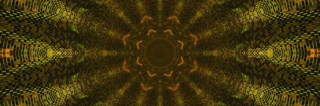 Tunnel Neon Caleidoscopio Dorato VJLoops 3:1 Triple Wide 60fps Screensaver