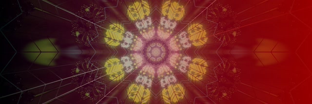 Tunnel al Neon Vortice Stella Frattale Rosso 3:1 Triplo Largo 60fps Screensaver Vj Loop