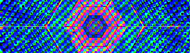 Tunnel al Neon Griglia Esagono 32:9 Super Ultrawide 60fps Screensaver VJ Loop