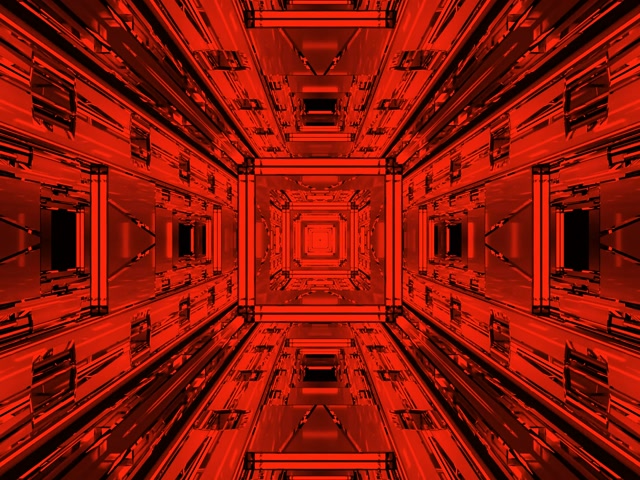 Red Fractal Neon Tunnel Vj Loop 4:3 Classic 60fps Screensaver