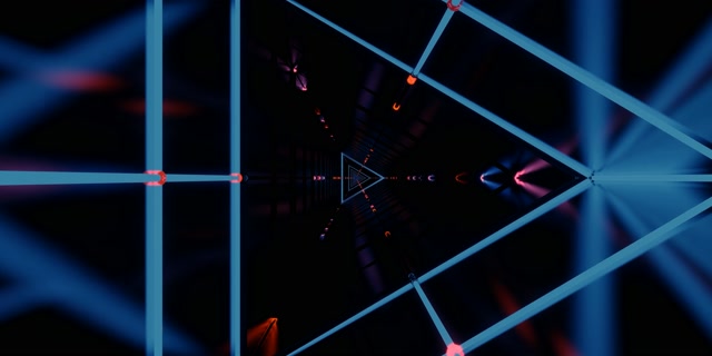 Neon Tunnel Triangular Vortex VJ Loop 2:1 Univisium 60fps Screensaver