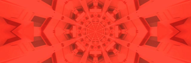 Neon Tunnel Red Kaleidoscope Burst VJ Loop 3:1 Triple Wide 60fps Screensaver