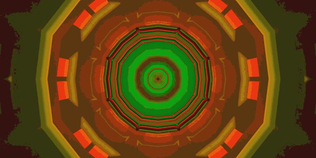 Neon Tunnel Octagon Spiral Green Orange 2:1 Univisium 60fps Screensaver Vj Loop
