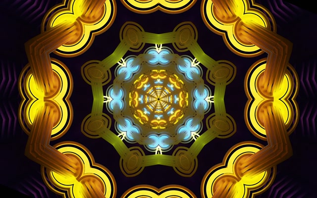 Neon Tunnel Gold Blue Mandala Screensaver 60fps 16:10 MacBook Vj Loop