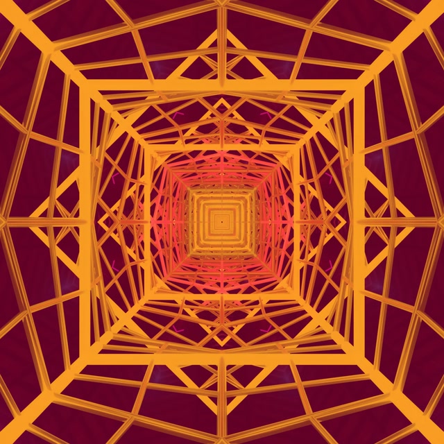 Neon Tunnel Pulsating Square Vortex | 1:1 Square 60fps VJ Loop Screensaver