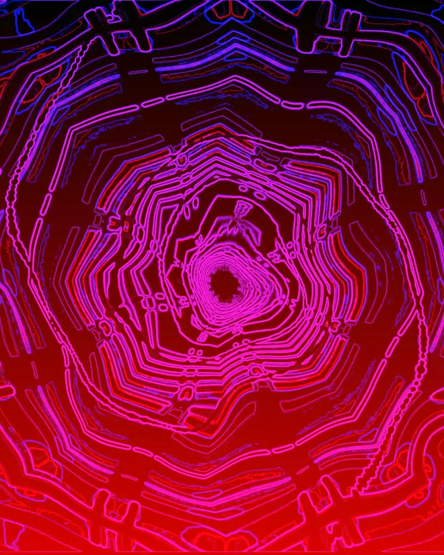 Pulsating Neon Tunnel Vortex Loop | 4:5 Instagram | 60fps Screensaver