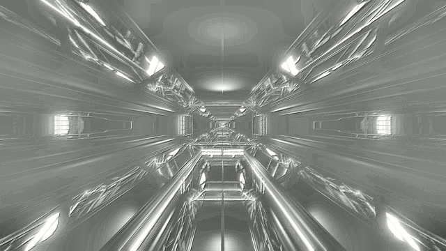 未来的白トンネル抽象3Dモーション背景ループ