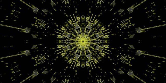 青フラクタル万華鏡ネオントンネル 2:1 Univisium 60fps スクリーンセーバー VJ Loop